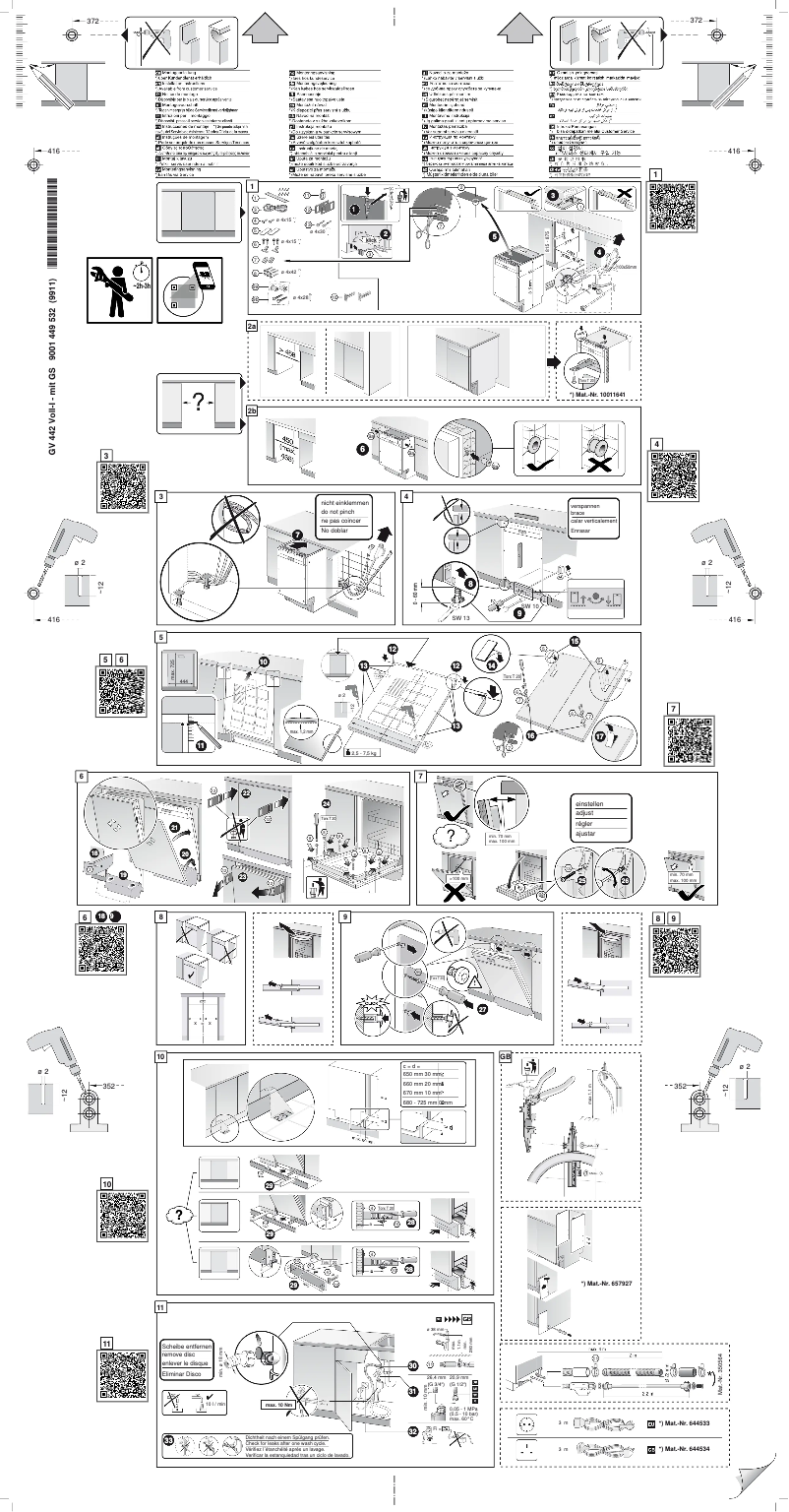 Page n°1 - Guide d'installation Siemens SR85E800LE