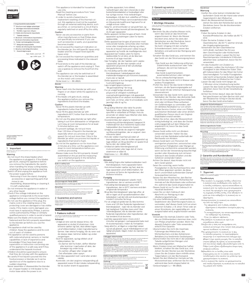 Image de la première page du manuel de l'appareil Daily Collection HR2124