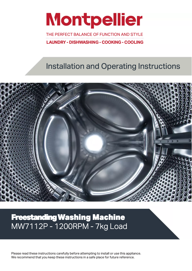 Page 1 de la notice Manuel utilisateur Montpellier MW7112P