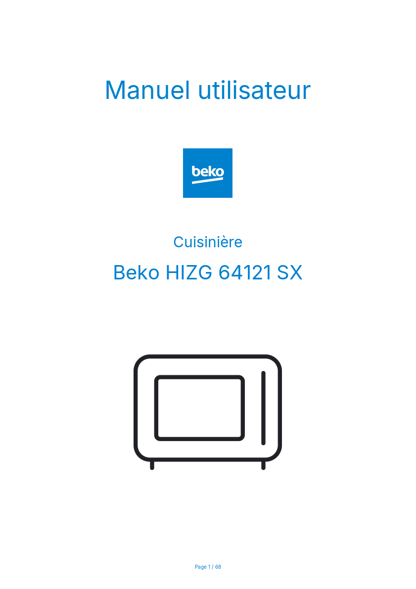 Image de la première page du manuel de l'appareil HIZG 64121 SX