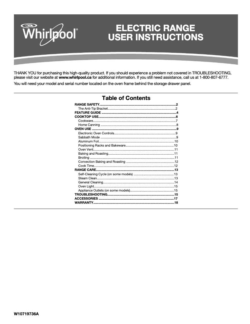 Page n°1 - Manuel utilisateur Whirlpool YWFE330W0EW