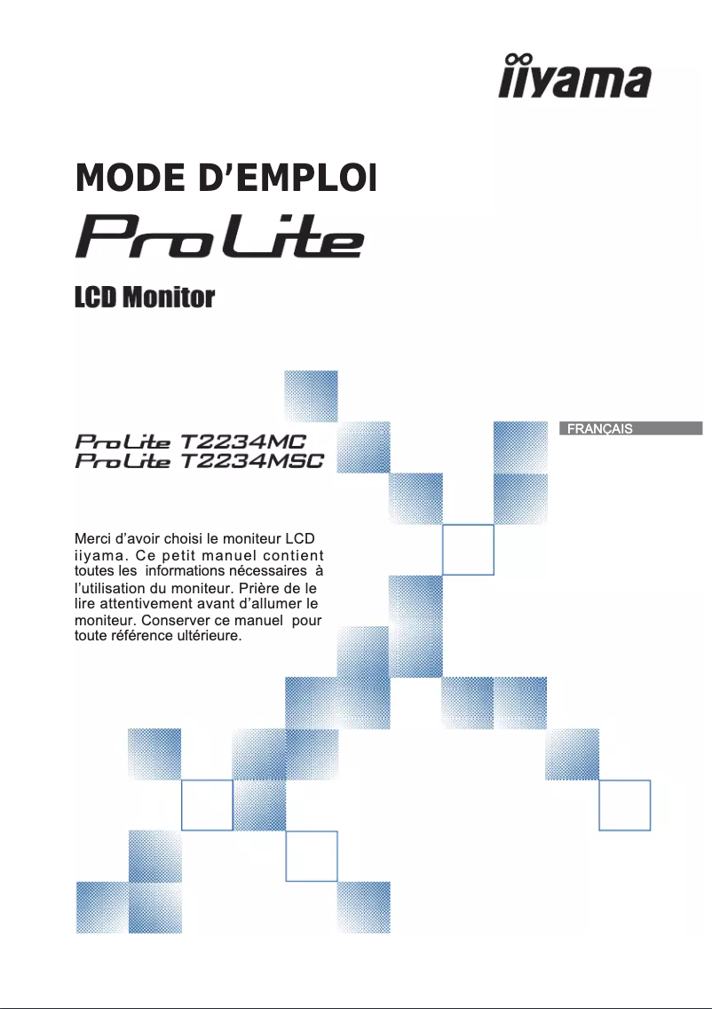 Page 1 de la notice Manuel utilisateur Iiyama ProLite T2234MC