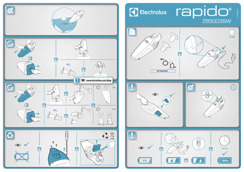 Page n°1 - Manuel utilisateur Electrolux Rapido ZB5003SW