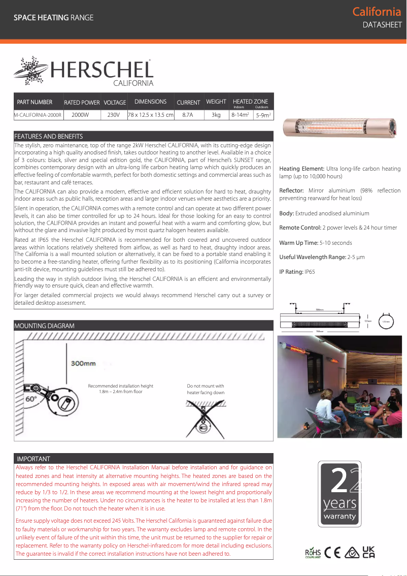 Image de la première page du manuel de l'appareil California