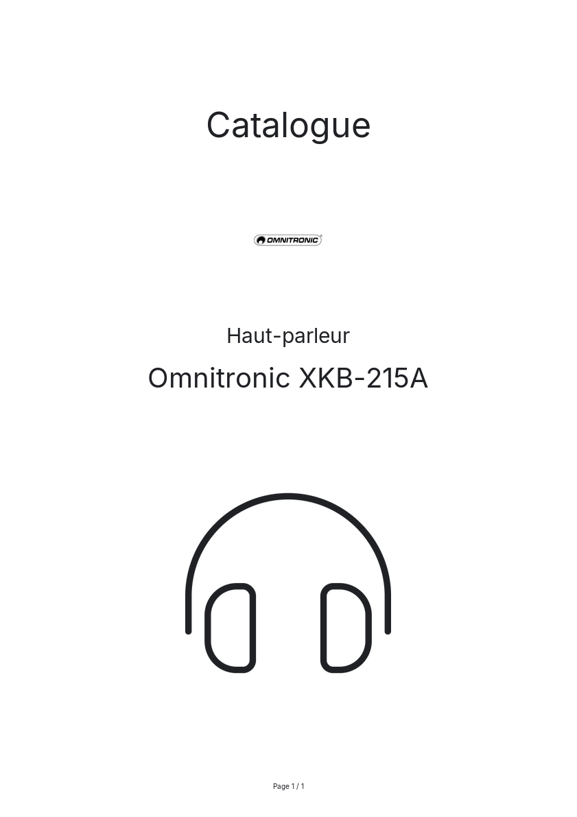 Page n°1 - Catalogue Omnitronic XKB-215A