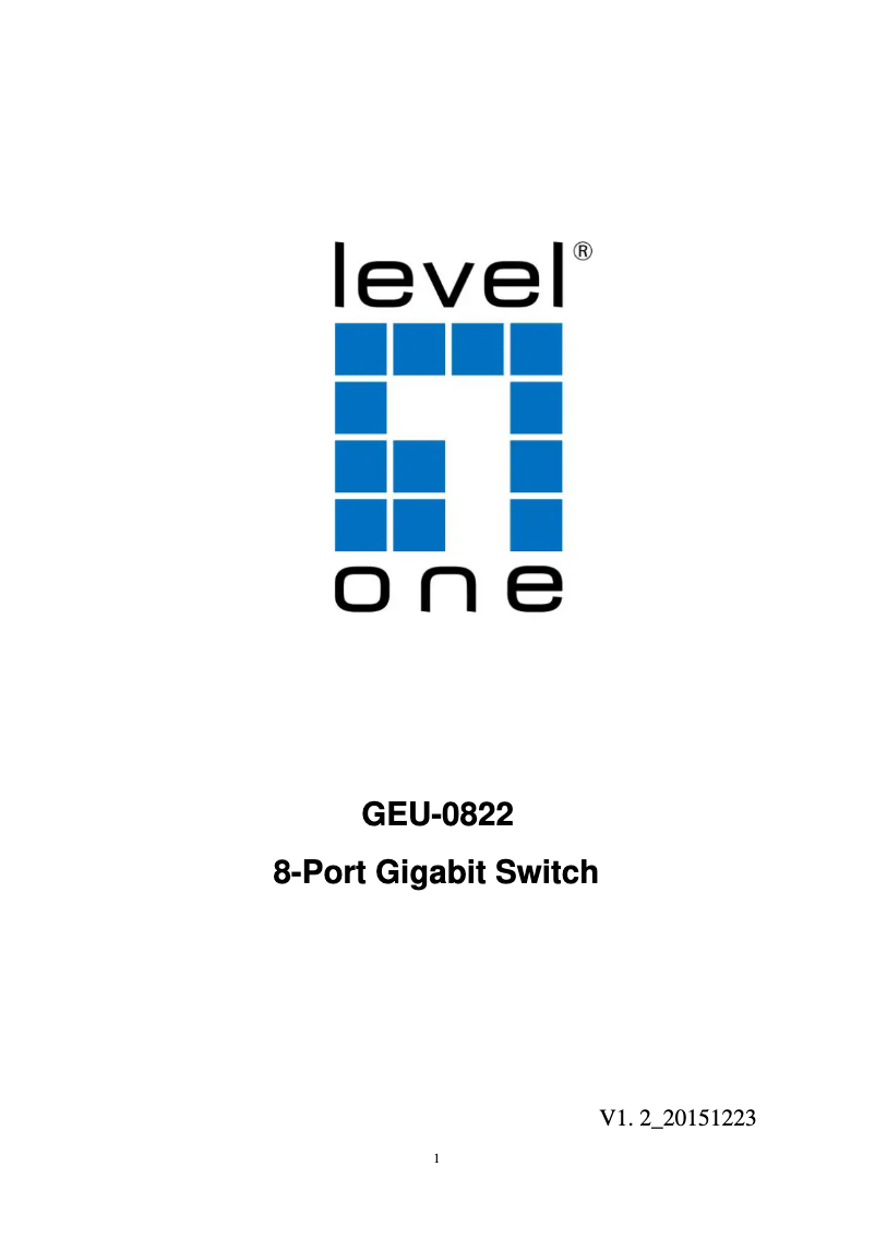 Page n°1 - Manuel utilisateur LevelOne GEU-0822