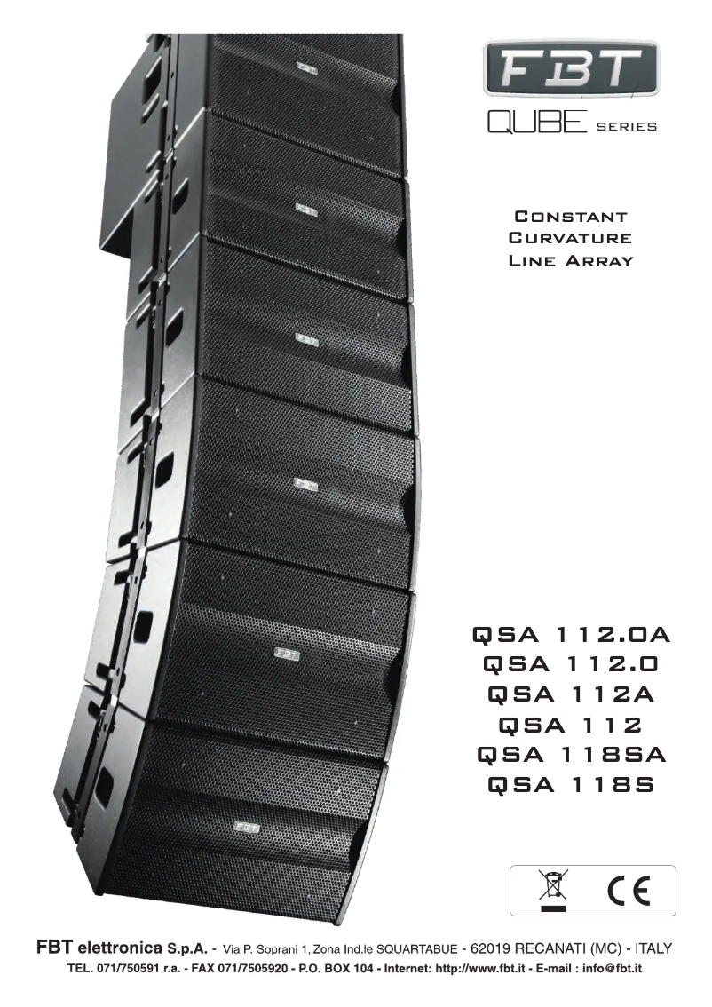 Page n°1 - Manuel utilisateur FBT QSA 118S