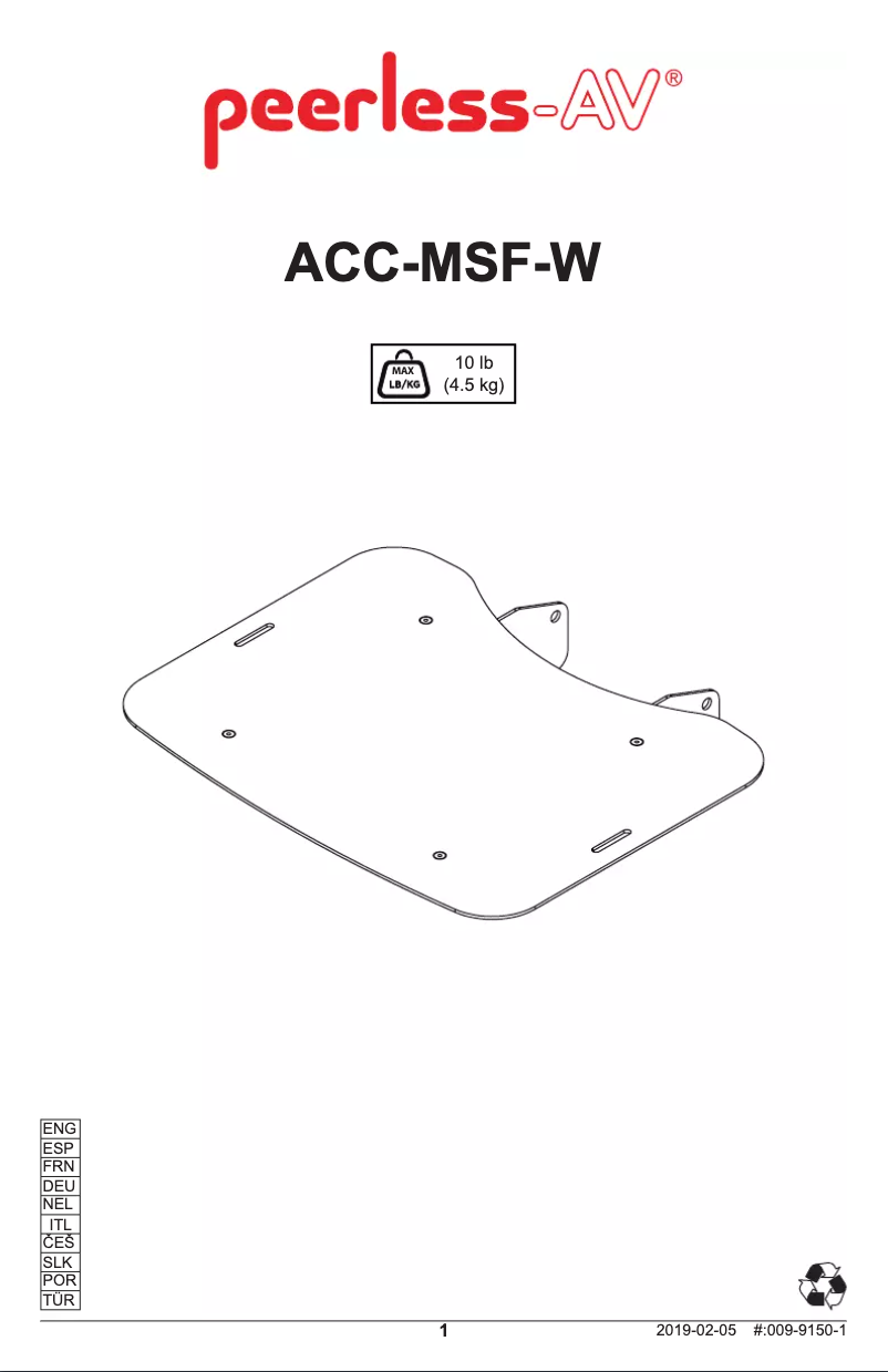 Image de la première page du manuel de l'appareil ACC-MSF-W