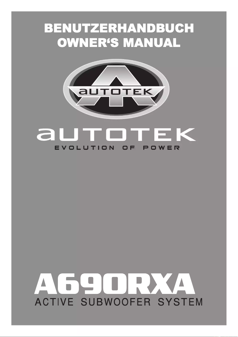 Page n°1 - Manuel utilisateur Autotek A690RXA