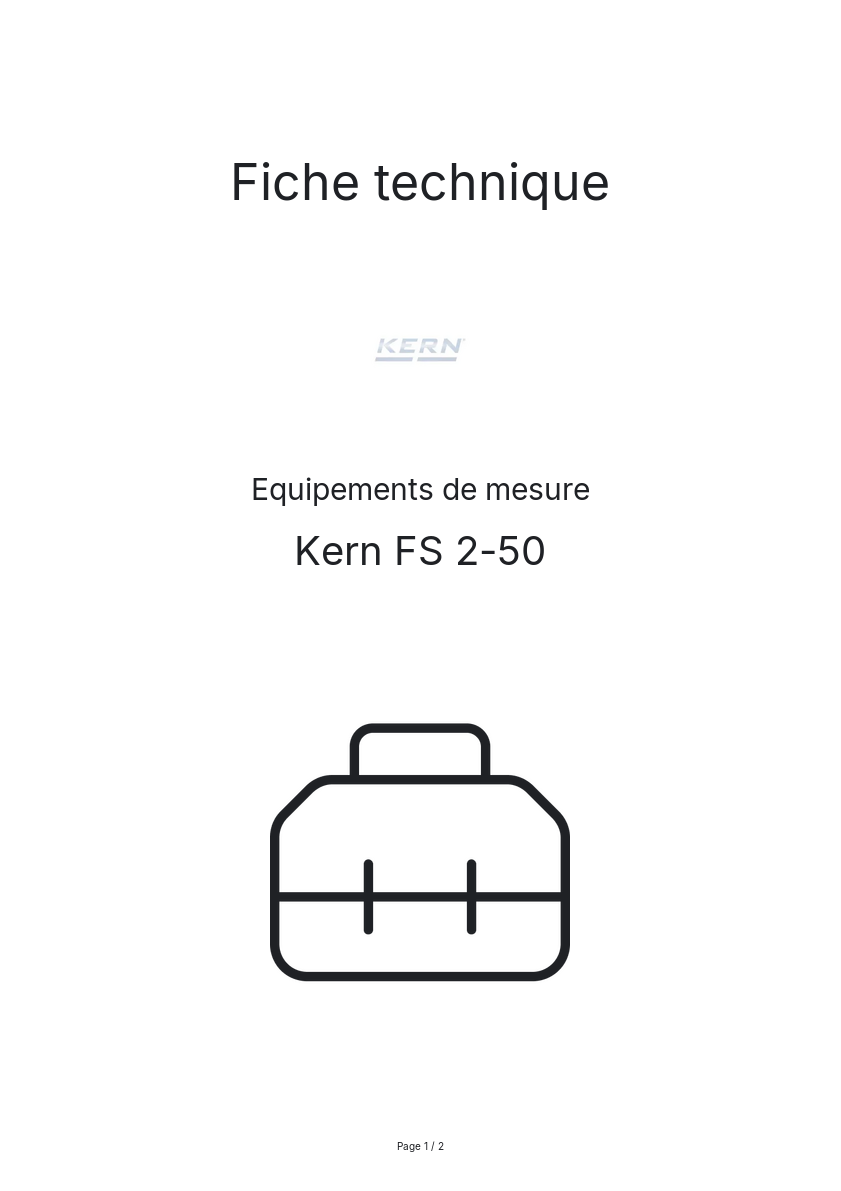 Page n°1 - Fiche technique Kern FS 2-50