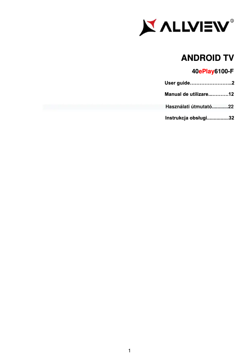 Image de la première page du manuel de l'appareil 40ePlay6100-F