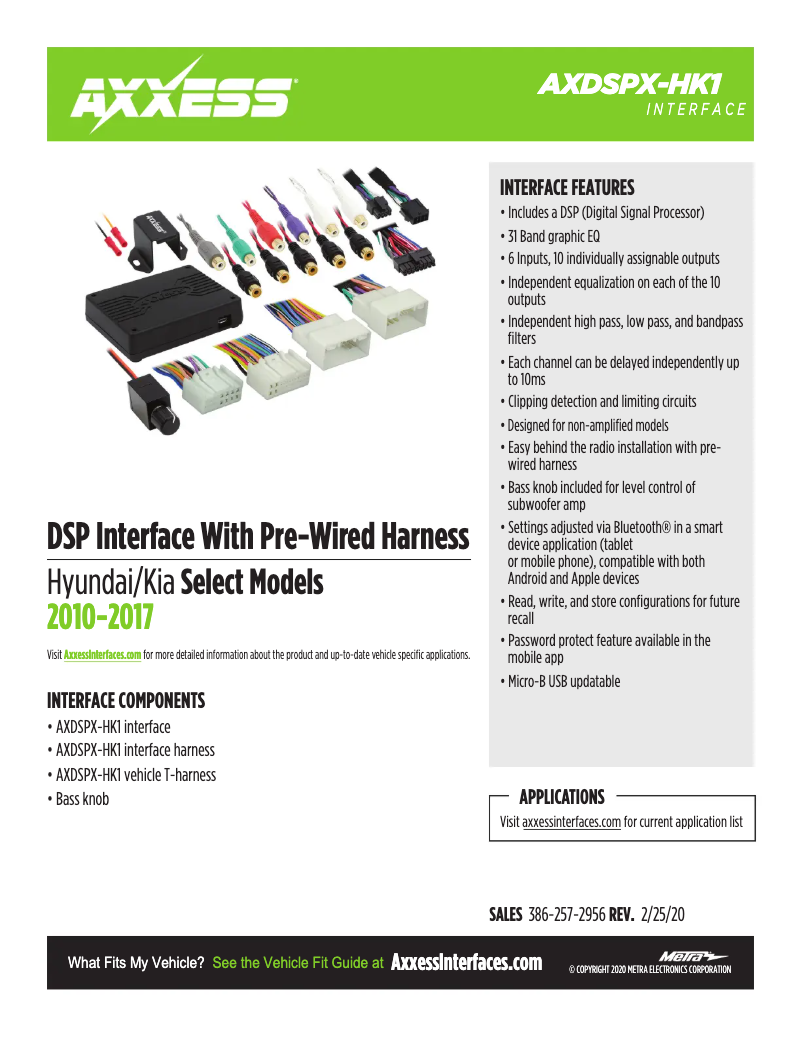 Page 1 de la notice Fiche technique AXESS AXDSPX-HK1