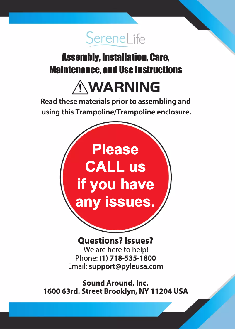 Page 1 de la notice Manuel utilisateur SereneLife SLTRA10BL