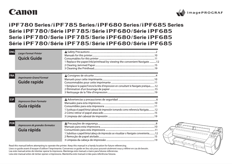 Page 1 de la notice Manuel utilisateur Canon imagePROGRAF iPF785