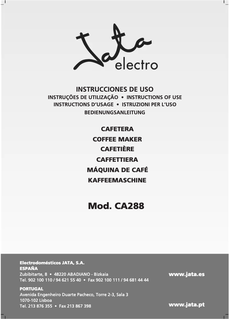 Page n°1 - Manuel utilisateur Jata CA288N