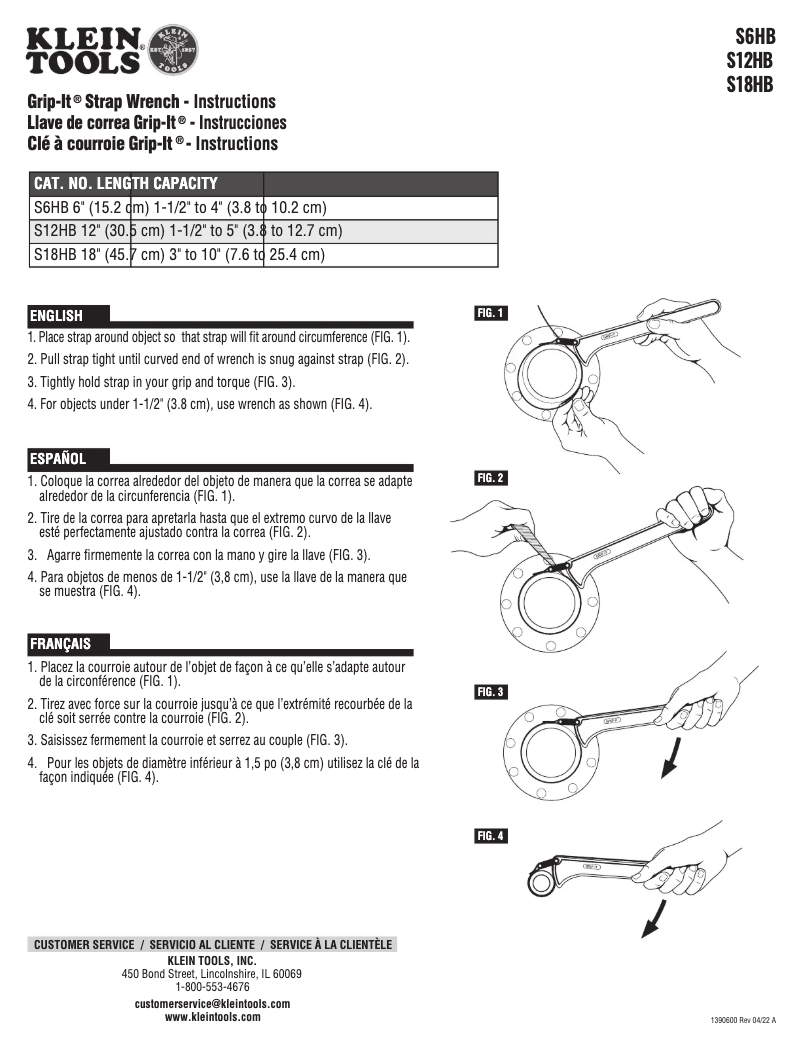 Página 1 del manual Manual de usuario Klein Tools S12HB