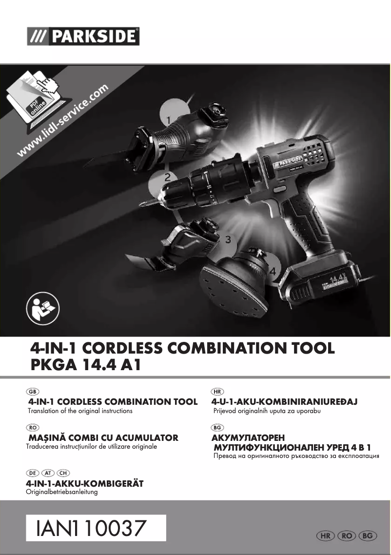 Page n°1 - Manuel utilisateur Parkside PKGA 14.4 A1