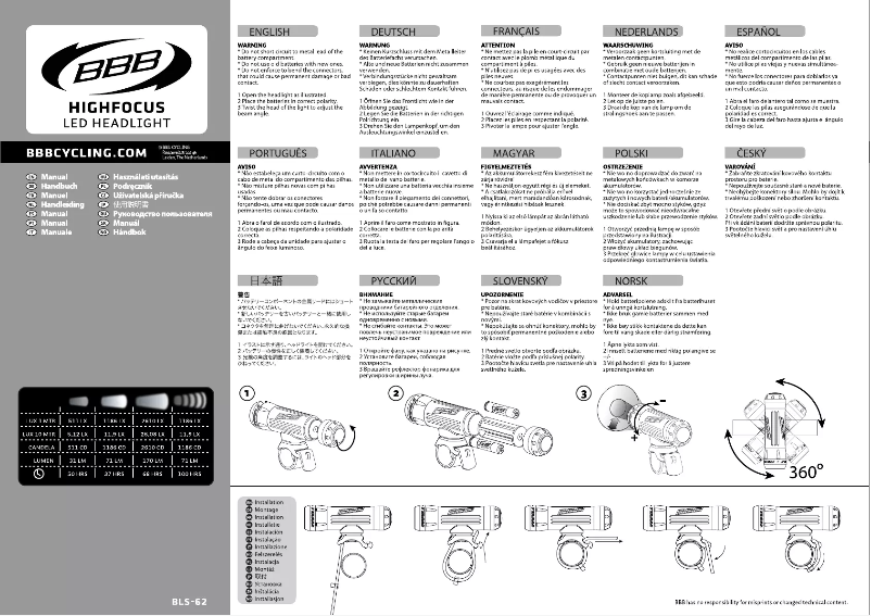 Page 1 de la notice Manuel utilisateur BBB HighFocus BLS-62