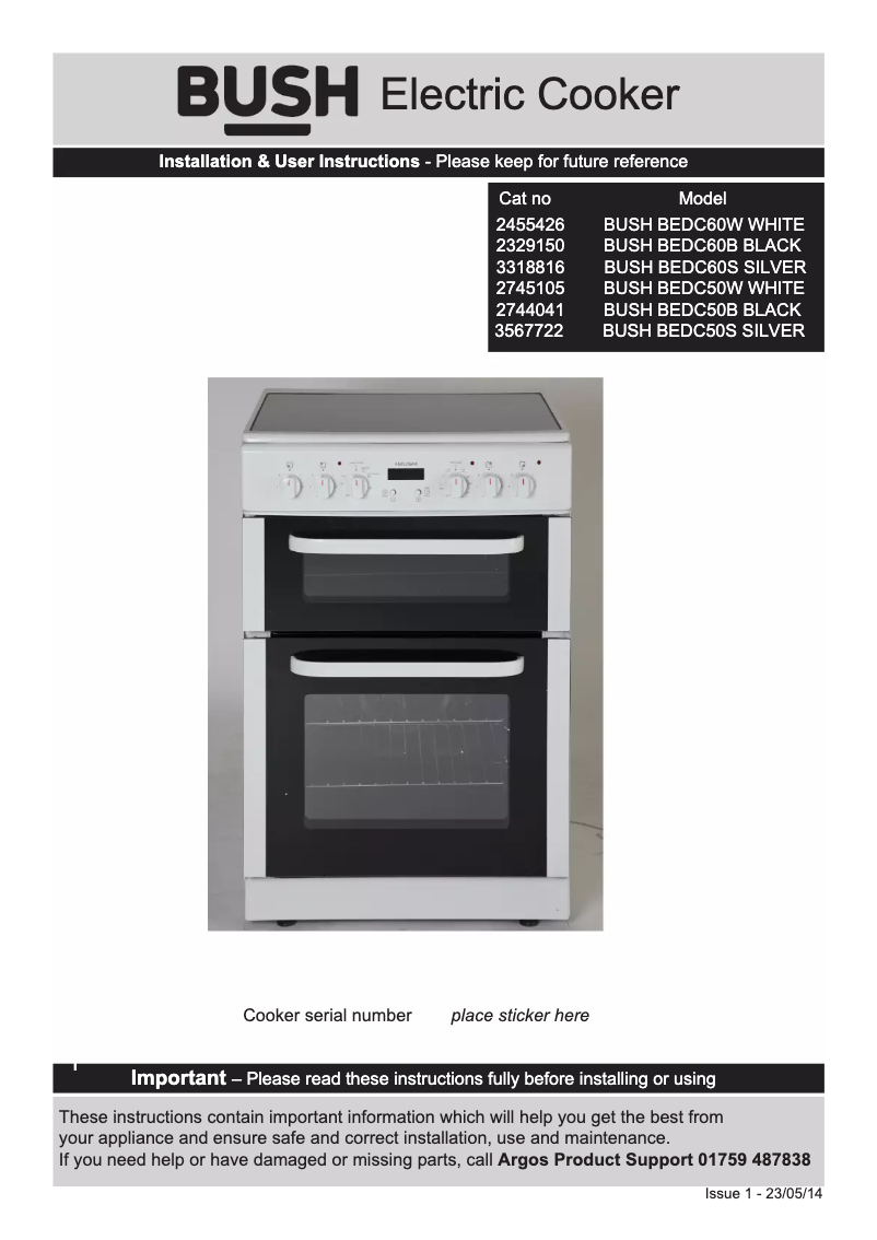 Imagen de la primera página del manual del dispositivo BEDC50W