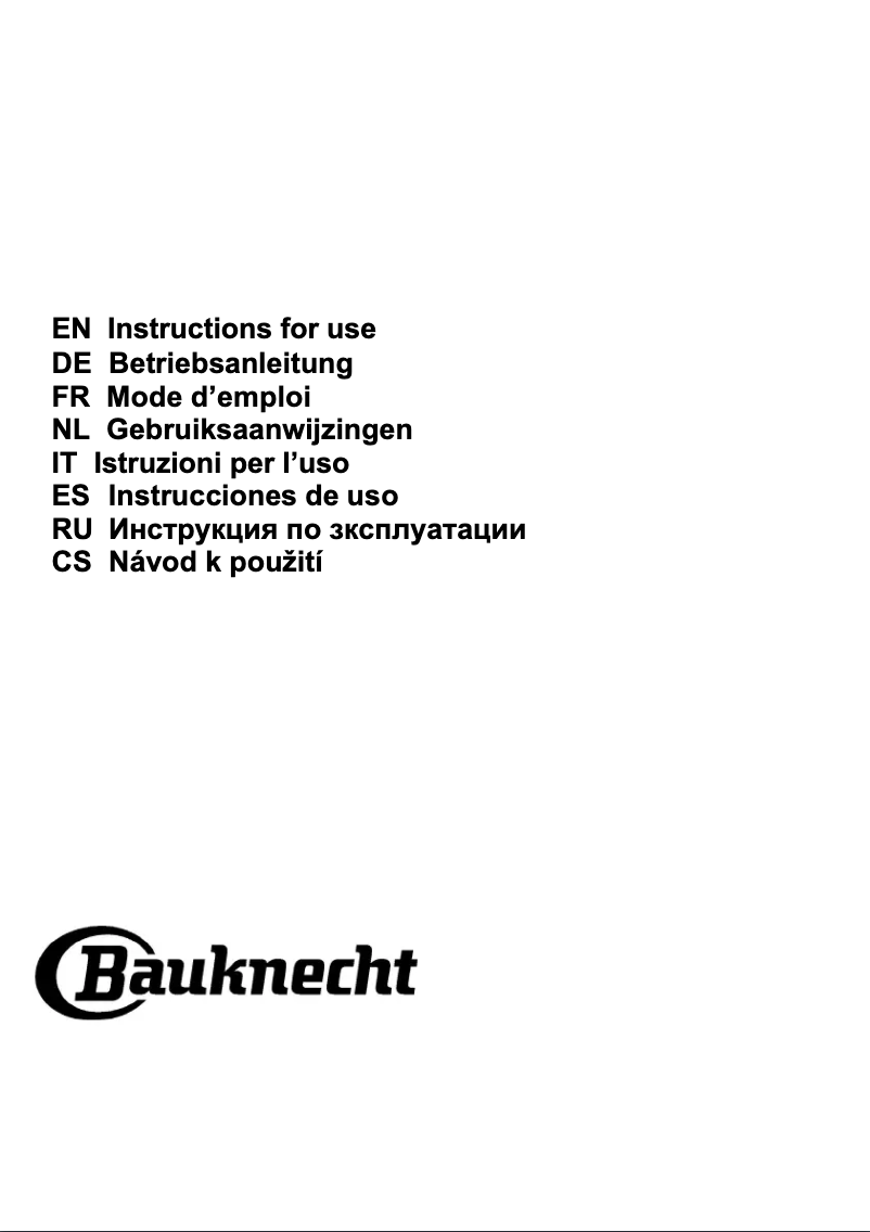 Page 1 de la notice Manuel utilisateur Bauknecht DBHVA 92F LM