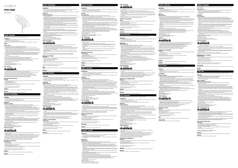 Page 1 de la notice Manuel utilisateur Nedis HTPA110EBK