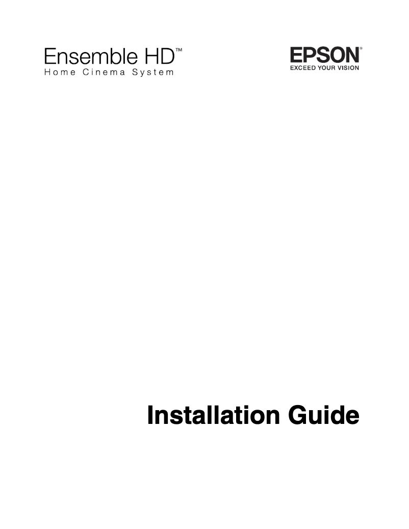 Page 1 de la notice Guide d'installation Epson Ensemble HD 6100