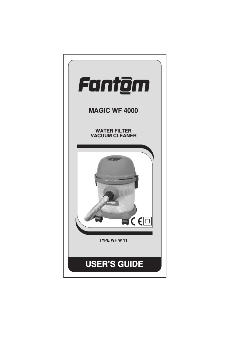 Page n°1 - Manuel utilisateur Fantom Magic WF 4000