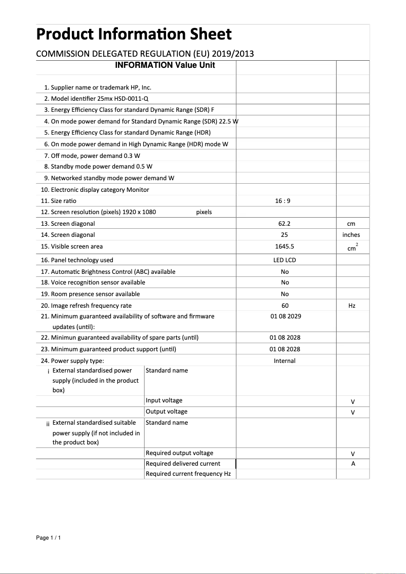 Page n°1 - Fiche technique HP 4JF31AA