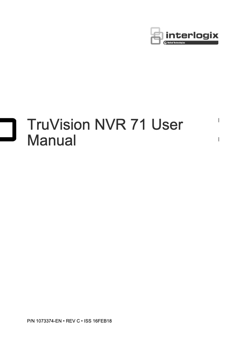 Image de la première page du manuel de l'appareil TruVision TVN-7101R