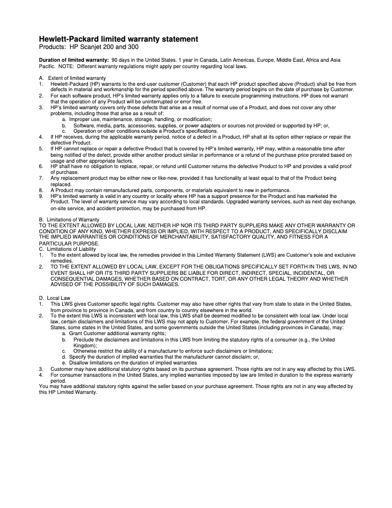 Image de la première page du manuel de l'appareil Scanjet 300