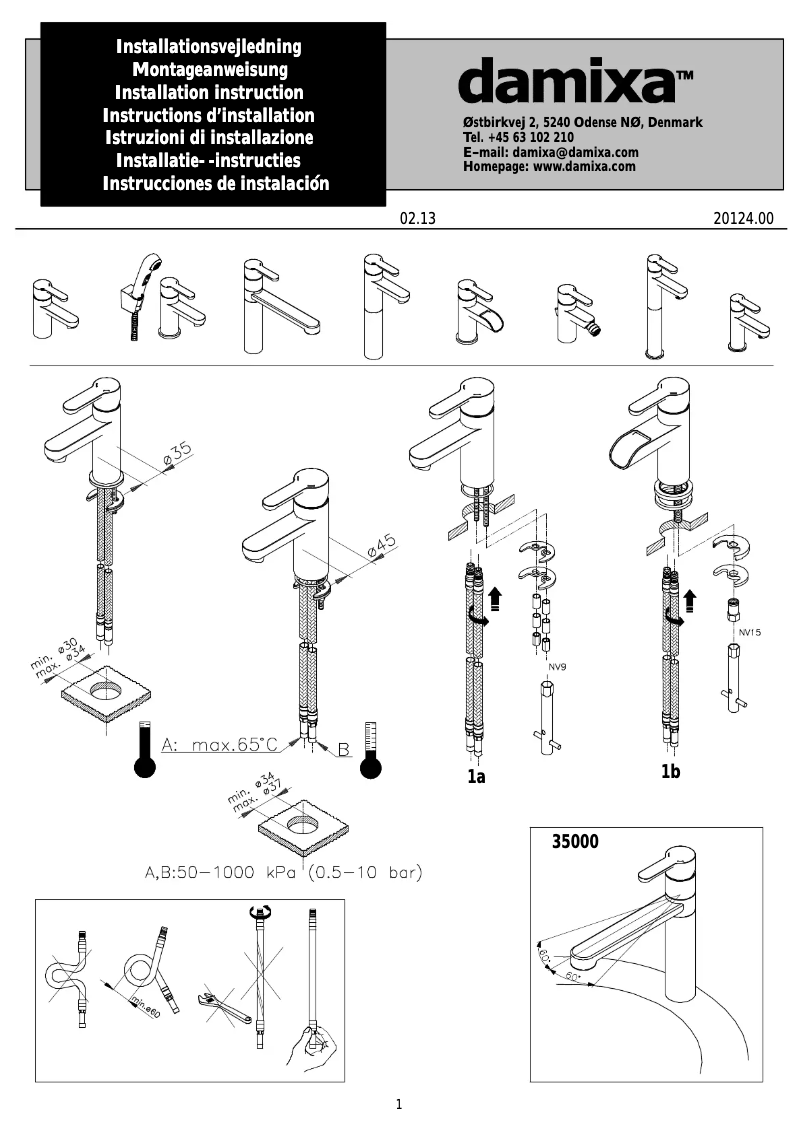 Page n°1 - Manuel utilisateur Damixa 3500000