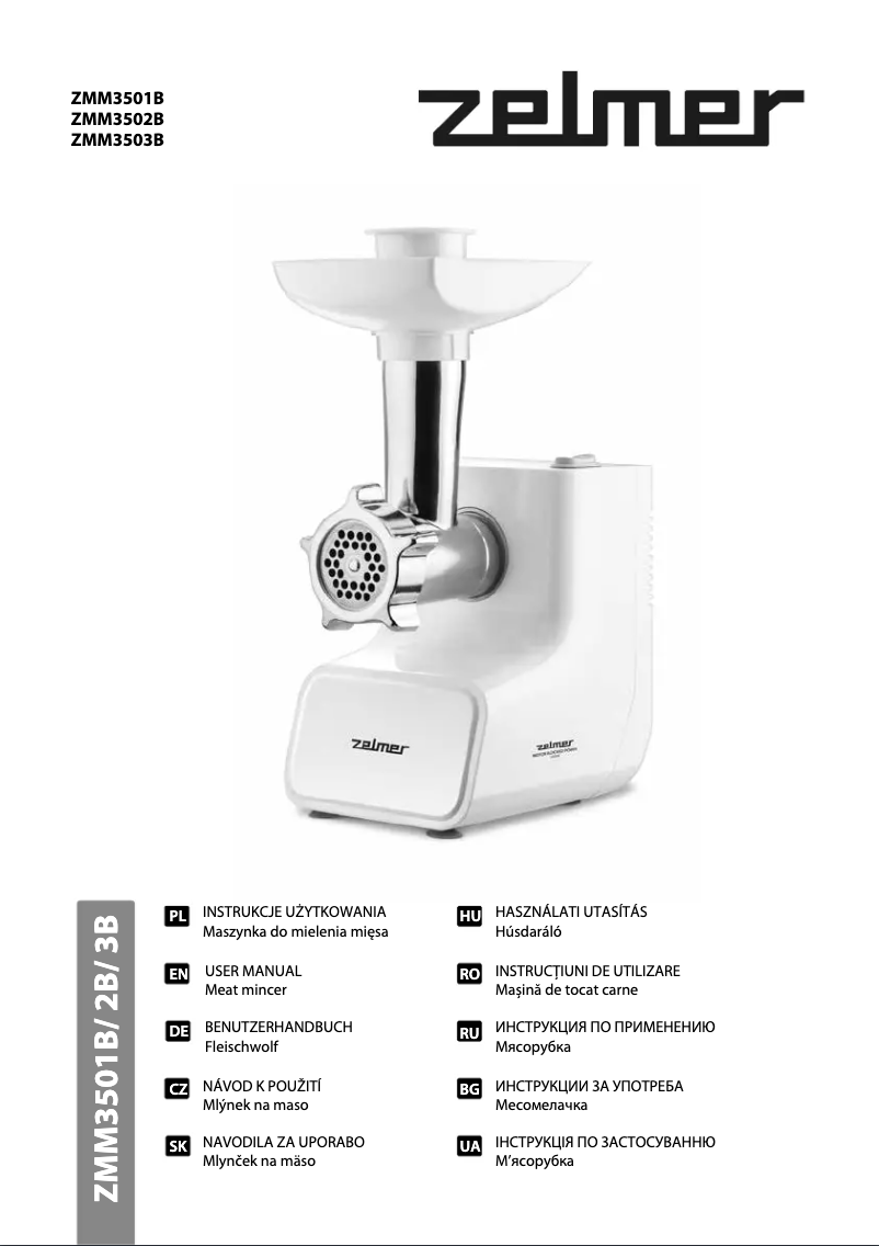 Page 1 de la notice Manuel utilisateur Zelmer ZMM3502B