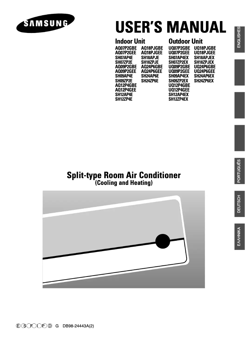 Page n°1 - Manuel utilisateur Samsung SH09AP4EX