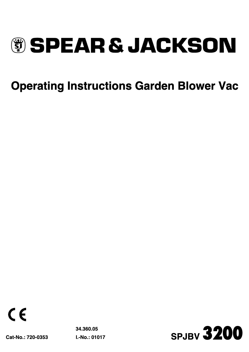 Page 1 de la notice Manuel utilisateur Spear & Jackson SPJBV 3200