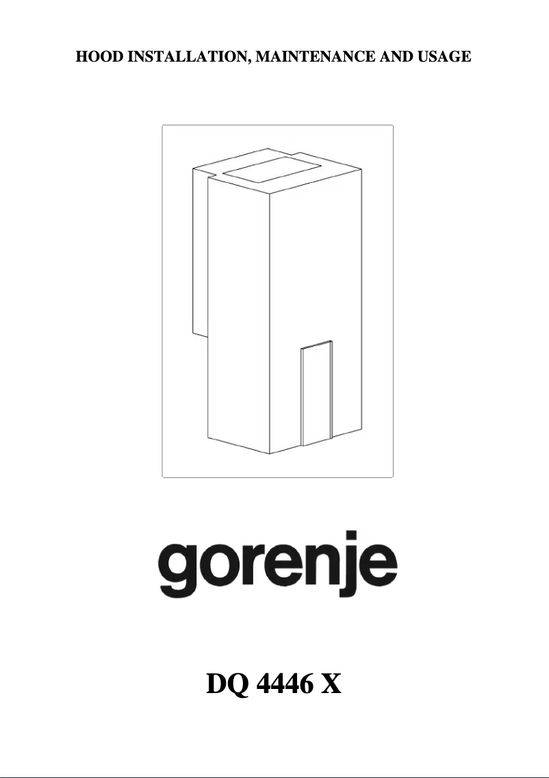 Page 1 de la notice Manuel utilisateur Gorenje DQ4446X