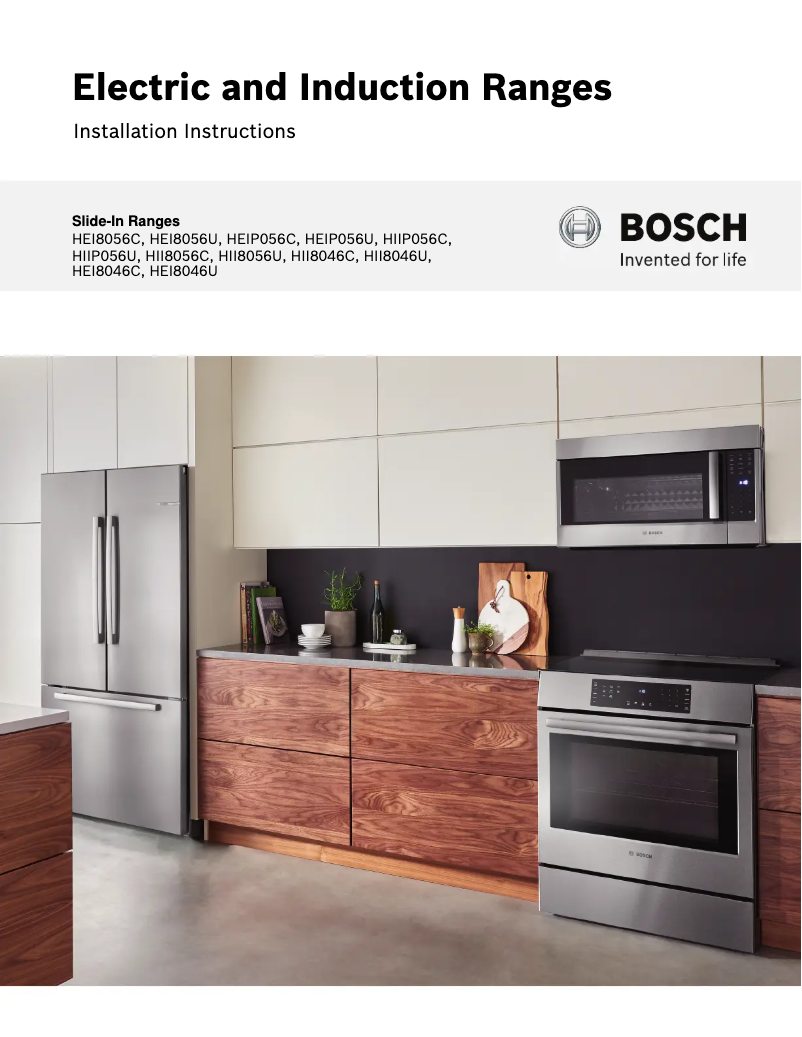 Page 1 de la notice Guide d'installation Bosch HII8046U