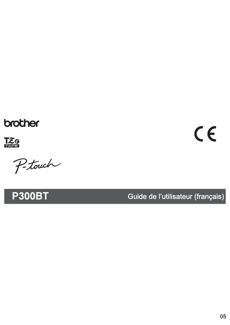 Page n°1 - Manuel utilisateur Brother P-Touch PT-P300BT