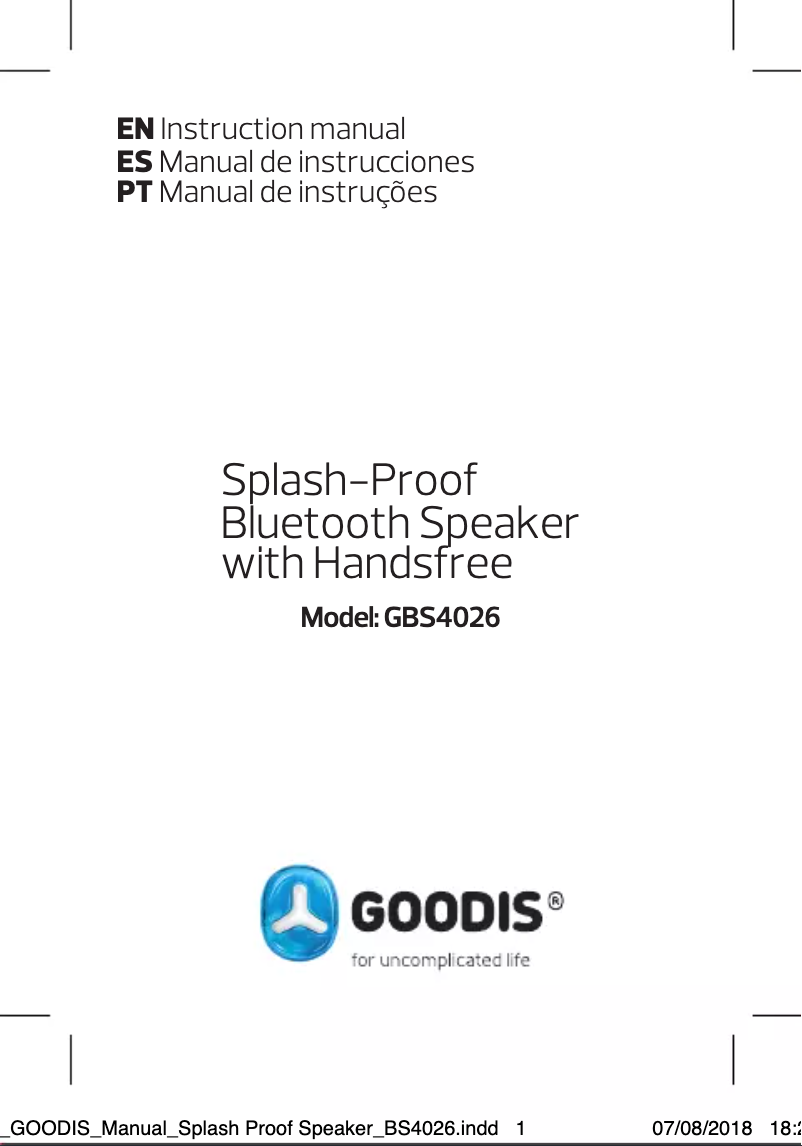 Image de la première page du manuel de l'appareil GBS4786