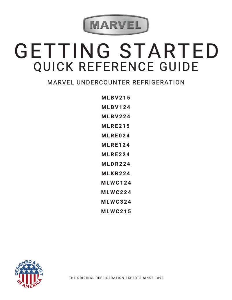 Page 1 de la notice Guide d'installation Marvel MLWC215IS01A