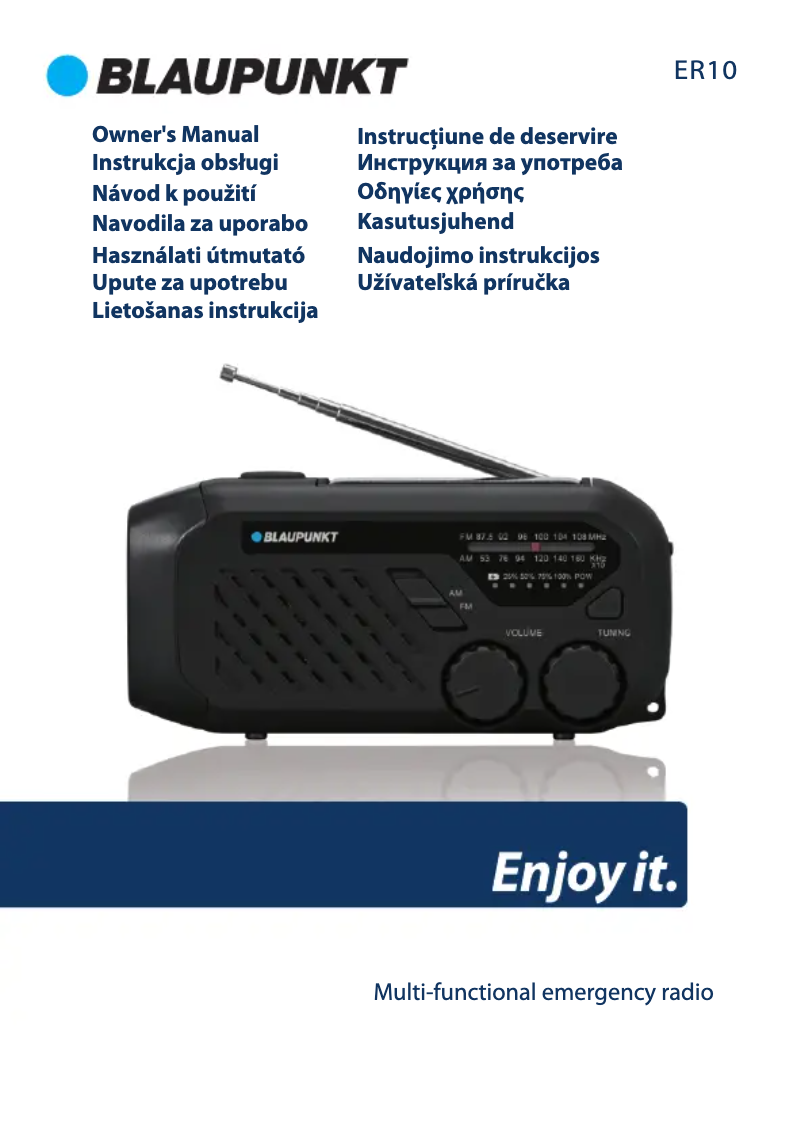Page 1 de la notice Manuel utilisateur Blaupunkt ER10