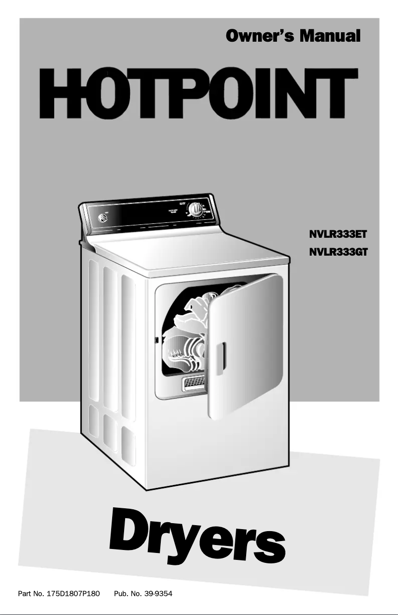 Page n°1 - Manuel d'utilisation et d'entretien Hotpoint NVLR333GVWW