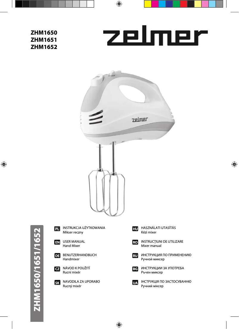 Page n°1 - Manuel utilisateur Zelmer ZHM1652