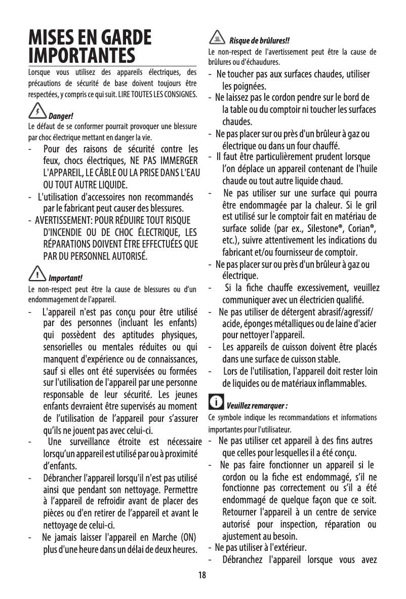 Page 1 de la notice Manuel utilisateur DeLonghi Livenza CGH 1030D