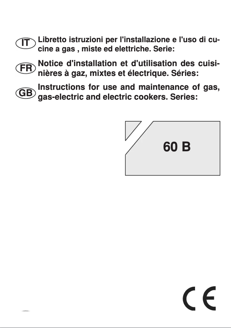 Page 1 de la notice Manuel utilisateur Bompani BO643CC/N