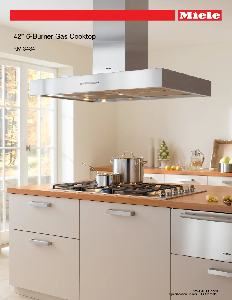 Page n°1 - Fiche technique Miele KM 3484 G