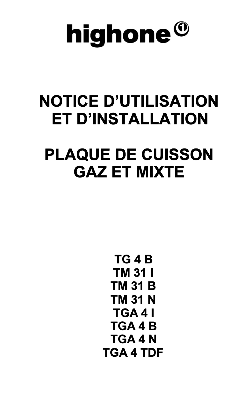 Image de la première page du manuel de l'appareil TM 31 I
