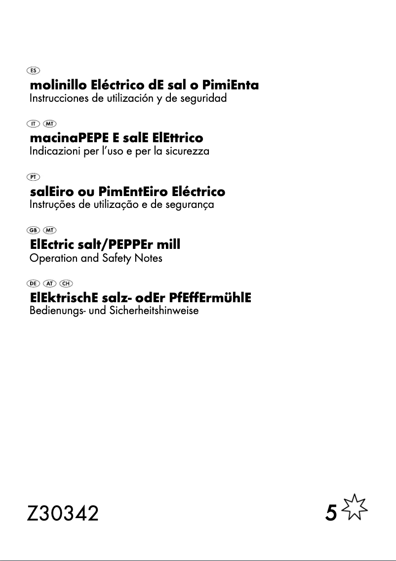 Page n°1 - Manuel utilisateur SilverCrest Z30342