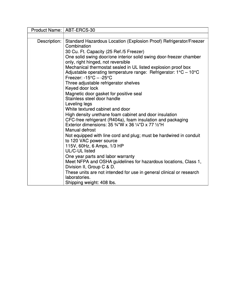 Image de la première page du manuel de l'appareil ABT-ERCS-30