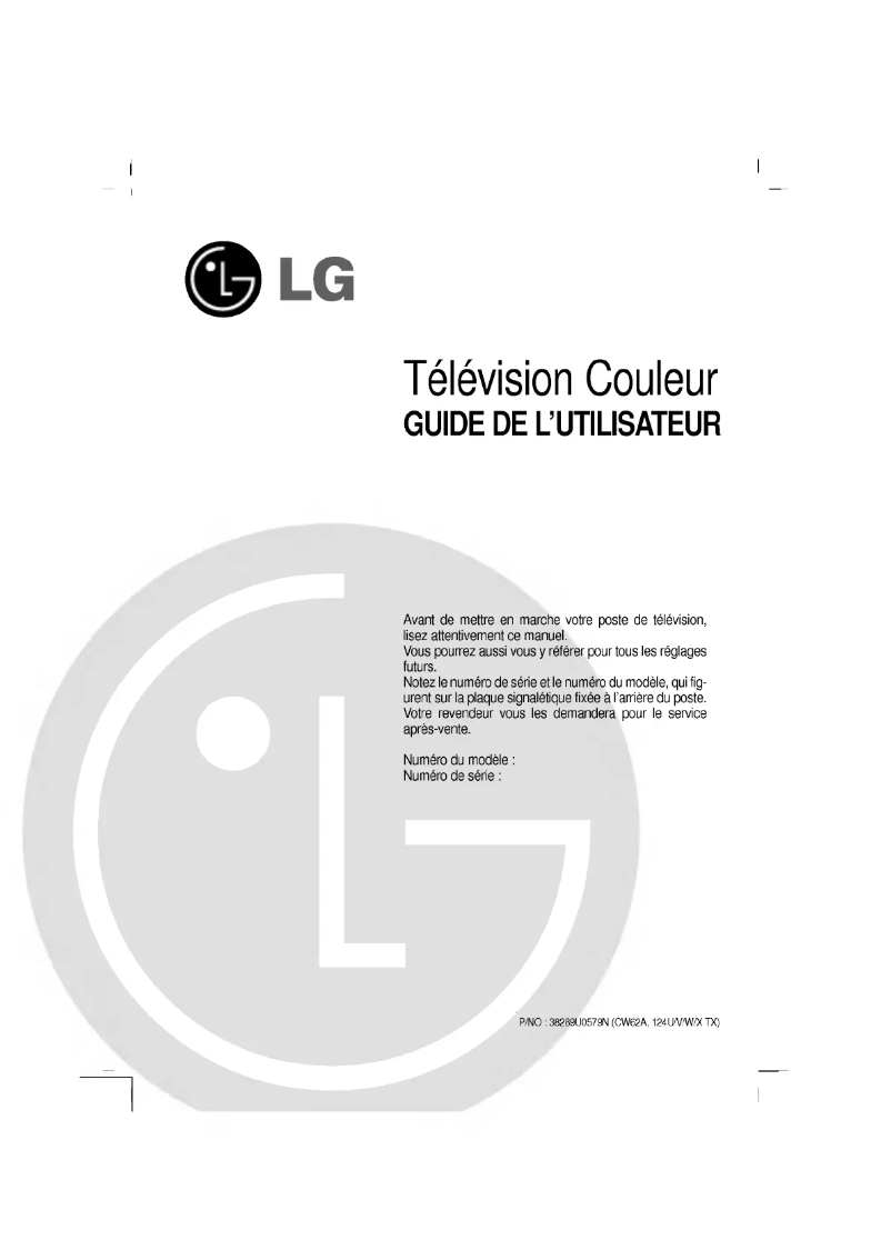 Page n°1 - Manuel utilisateur LG 29FD6ALT