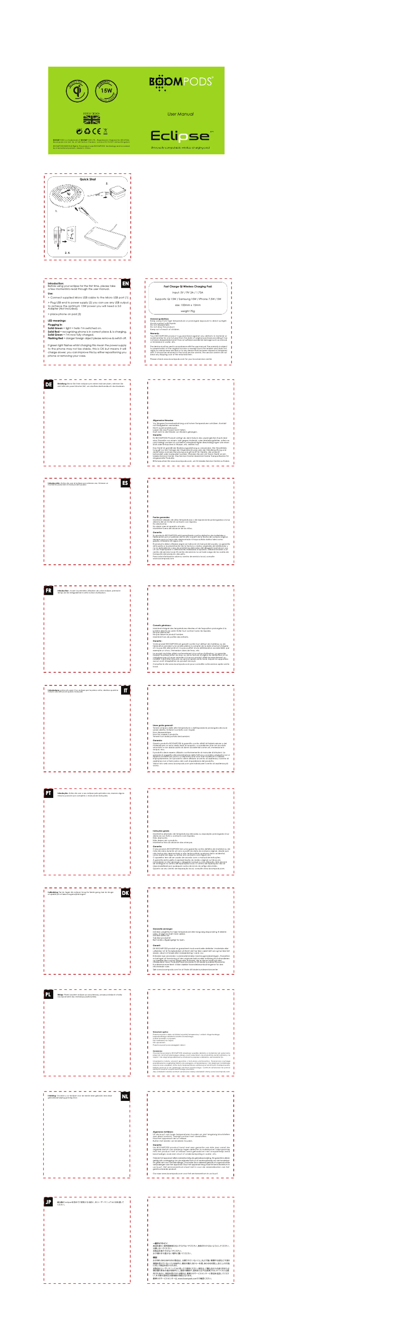 Page n°1 - Manuel utilisateur Boompods Eclipse 15W Qi